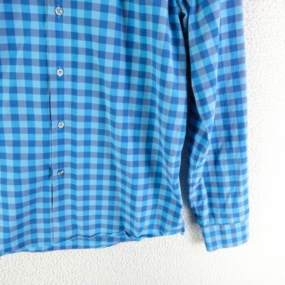 Paul Smith Shirt Womens Medium Blue Check Button Up Long Sleeve Preppy - Picture 3 of 9
